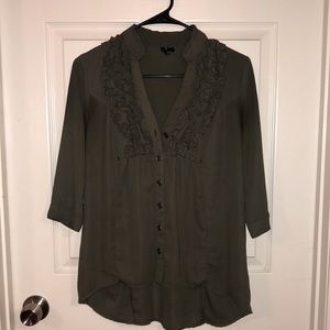 Olive green business casual shirt 🤍